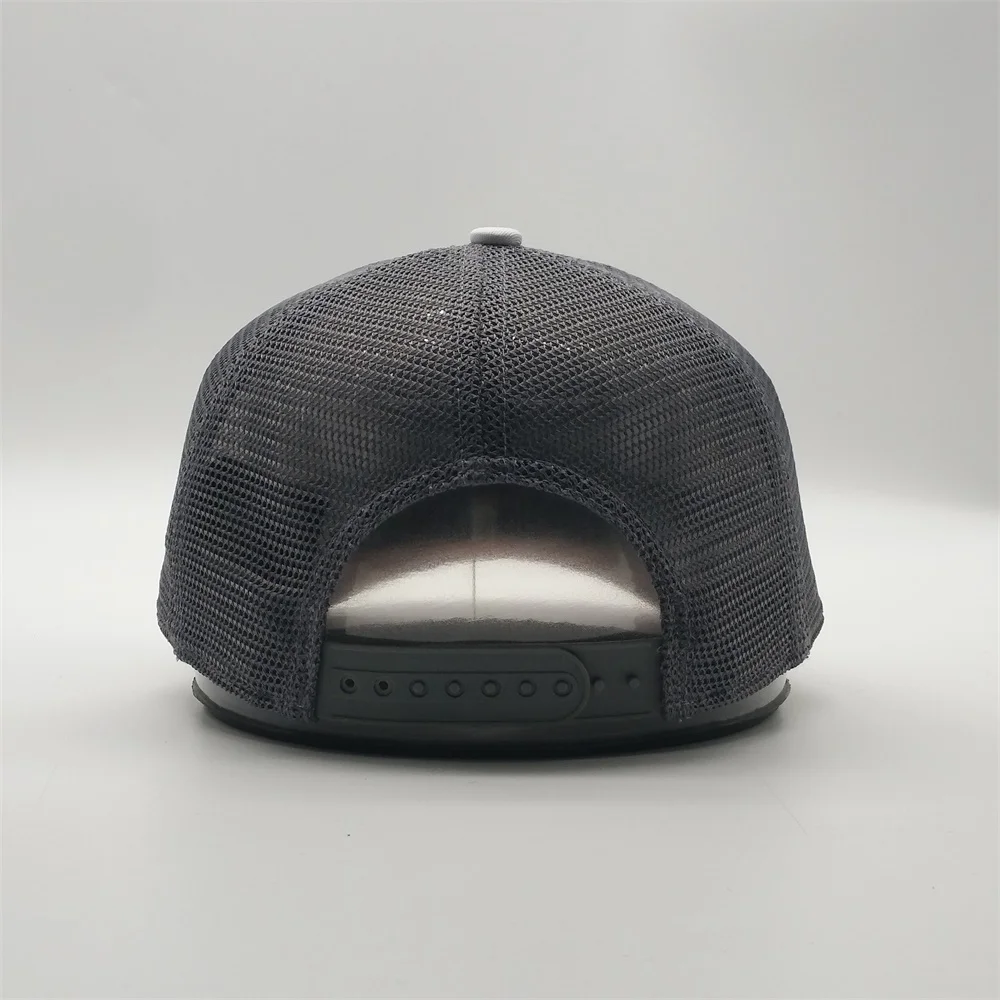 High Quality Mens Printed Embroidery Patch Suede 6 Panel Structured Mesh Trucker Hat Custom