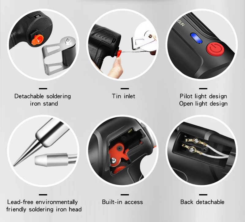 60W Handheld Internal Thermal Soldering Iron Gun Automatic Feeding Tin Gun Soldering Electronic Tool Kit with Soldering Iron
