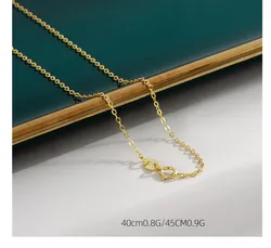 Hot Selling S925 Sterling Silver High Quality 18k Gold Plated Thin Chain Cross Chop in Box O Chain Simple Necklace