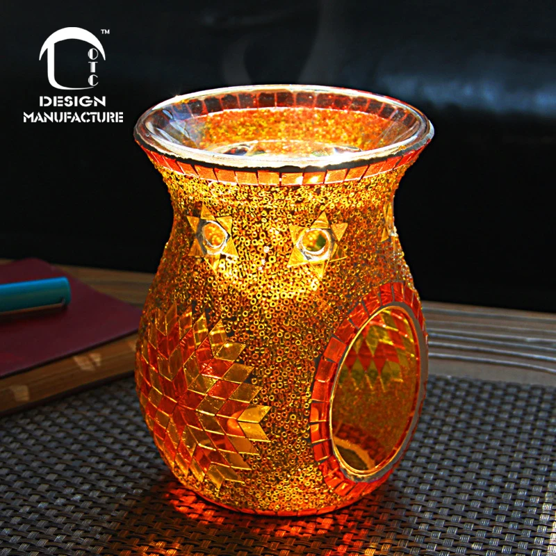Factory Outlet Unique Electric Mosaic Glass Candle Wax Melter Scented Oil Burner for Home Fragrance
