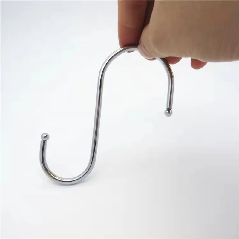 Silver metal hook Round S-hook,Stainless steel S-hook multi-purpose cross bar S-type S-hook