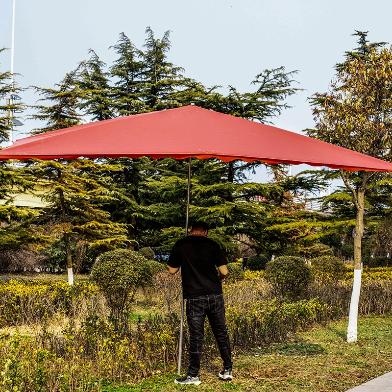 Umbrella Garden Double-sided Umbrella Market Parasol With Crank Three Triple Heads