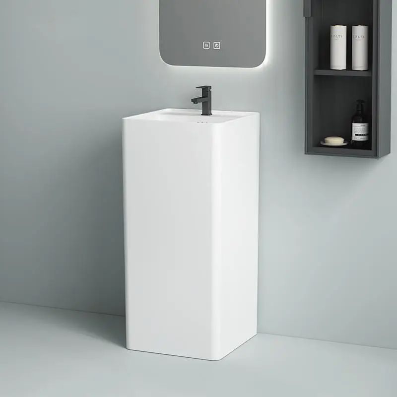 Modern Bathroom Suites Sanitary Ware Wc Ceramic One Piece Commode Basin P-trap Toilet Bowl Toilet Set with Free Standing Basin