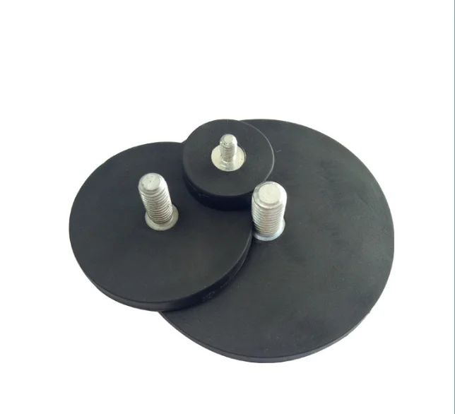 55lbs d66 Durable Rubber Coated Pot Magnet Rubber Coated Permanent Magnet Neodymium Magnet 6mm