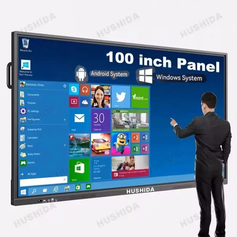 Factory wholesale 55 65 75 86 98 110 Inch Class Android LCD Digital Display Smart Board Price Interactive Whiteboard for sale