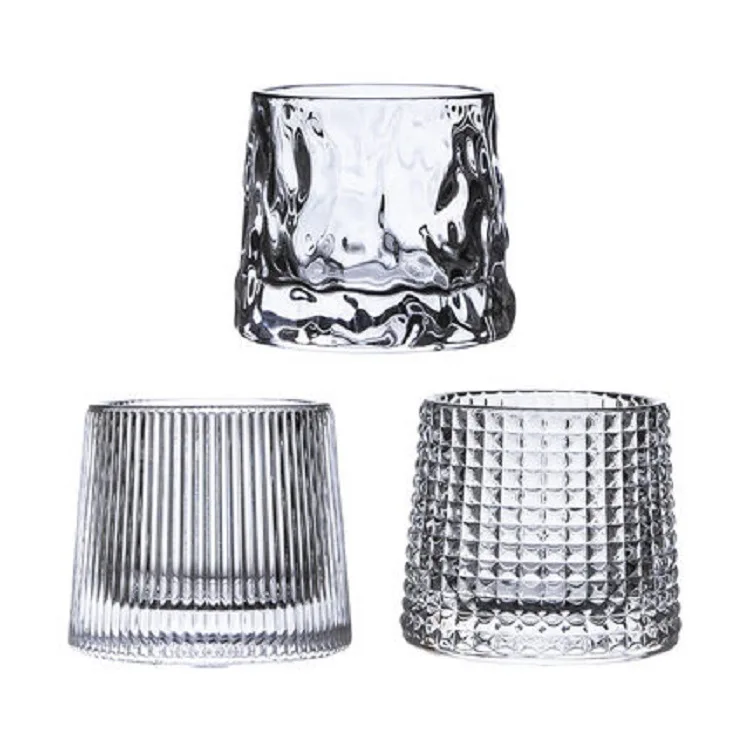 Rotating glass cup thickened tumbler spirit glass mug vertical stripes of bark shaking glass cup