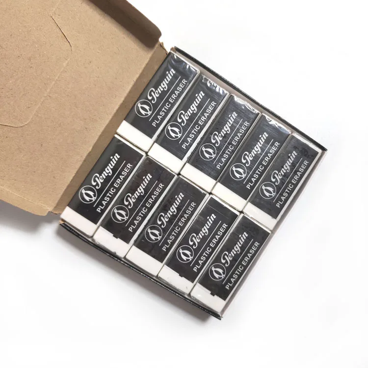 Office Supplies Big White Plastic Rubber Eraser Stationery Pencil Eraser for School Students