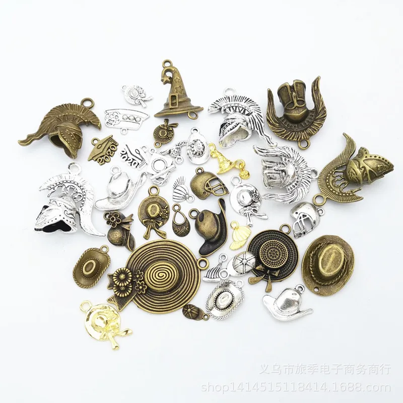 Golden Silver Antique Brass Airplane Vintage Metal Alloy Pendant Charms Tags jewelry accessories Peace Music Clover Key Lock Bag