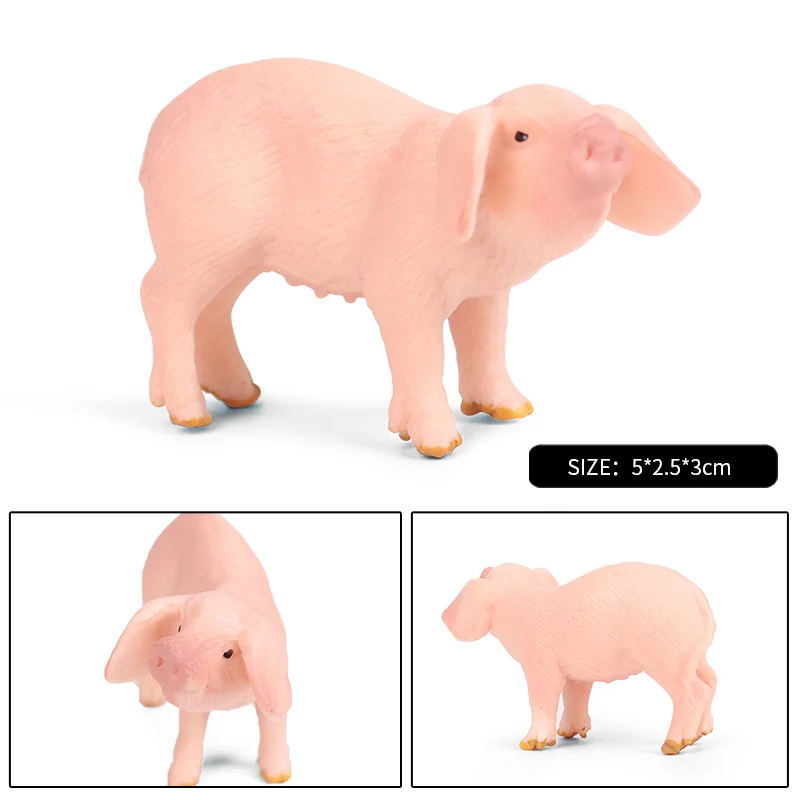 Oenux Wholesale PVC Animal Toy Simulation Farm Poultry Pig Sow Babirusa Porcupine Boar Model Kids Education Gift