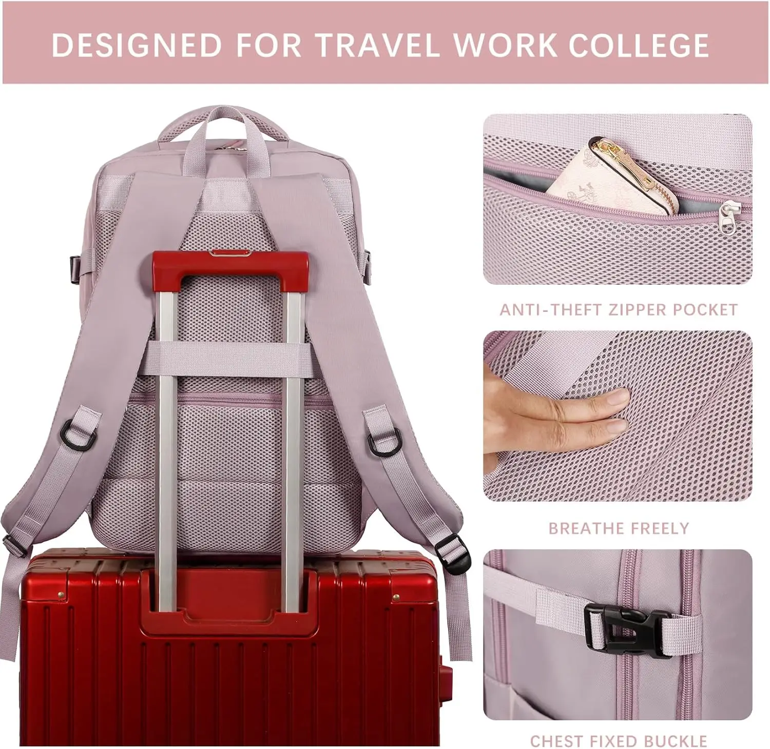 2025 Hot Selling Bag Pink Color High Quality 600D Nylon Woman Bag Waterproof Travel Colorful Backpack With OEM&ODM Design