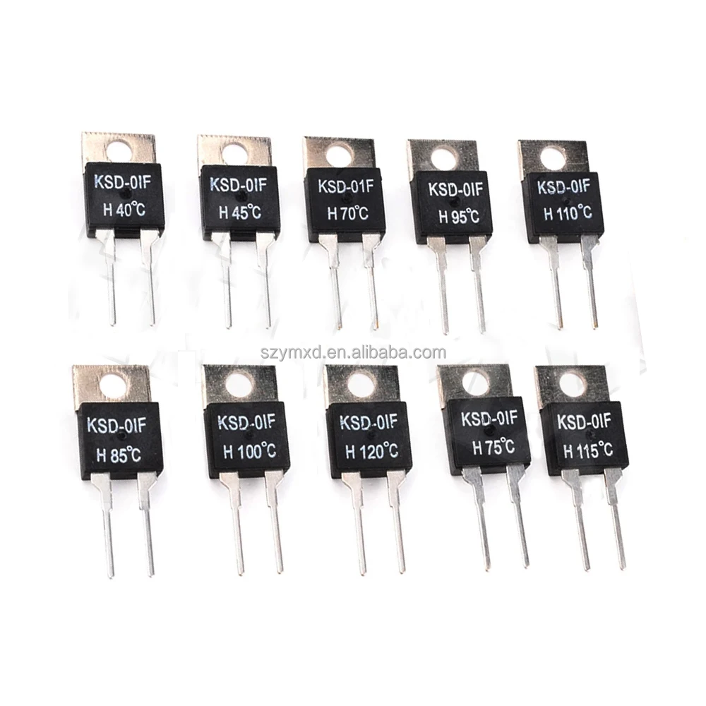 KSD-01F JUC-31F 75C 80C 85C 90C 95C 100C 105C (N.O.) Normally Open Temperature Switch Thermostat Thermal Protector TO220-2