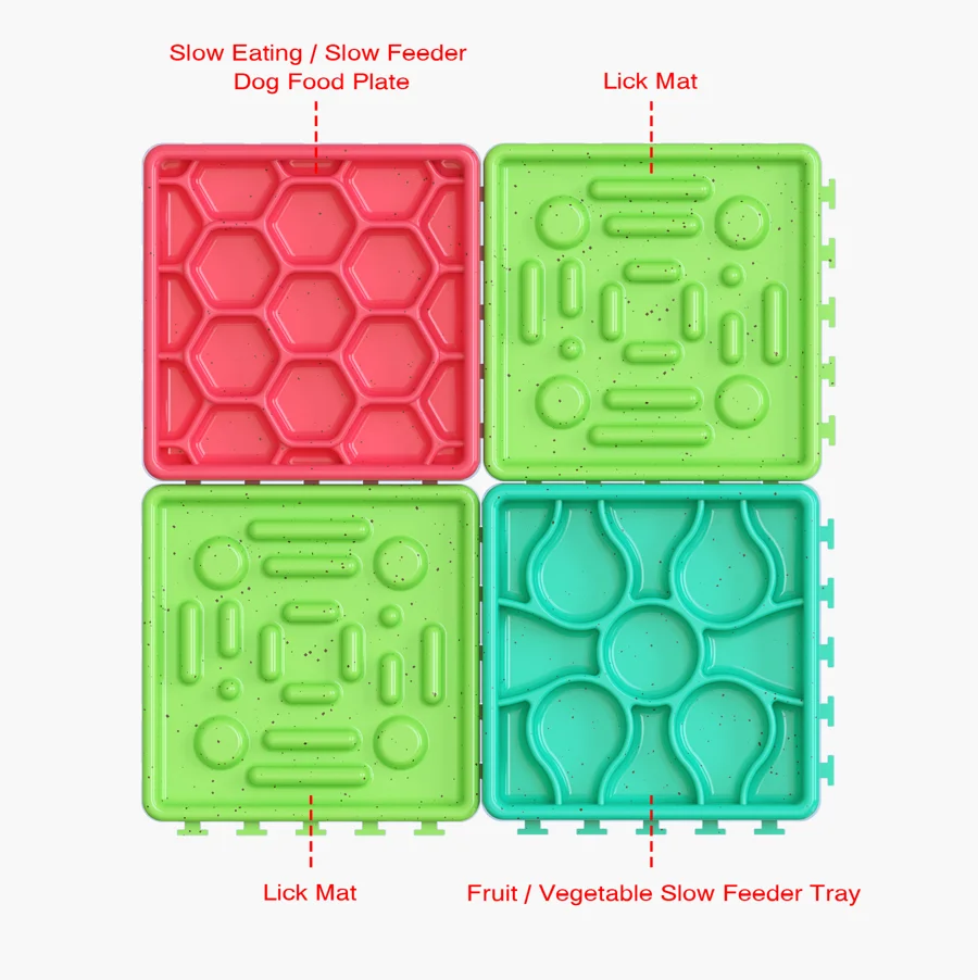 Device Shower Silicone Pet Lick Pad Slow Feeder Food Dispenser Dog Bowl Pet Lick Mat dog bowl square