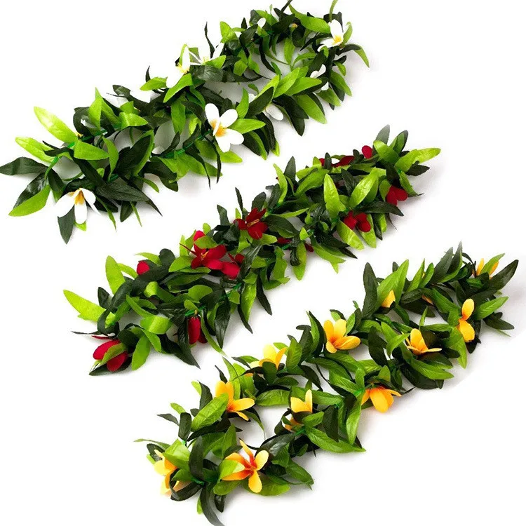 High Quality Artificial Silk Flower Garland Hawaiian Leis  Vine Head Wreath For Party Wedding Decoration