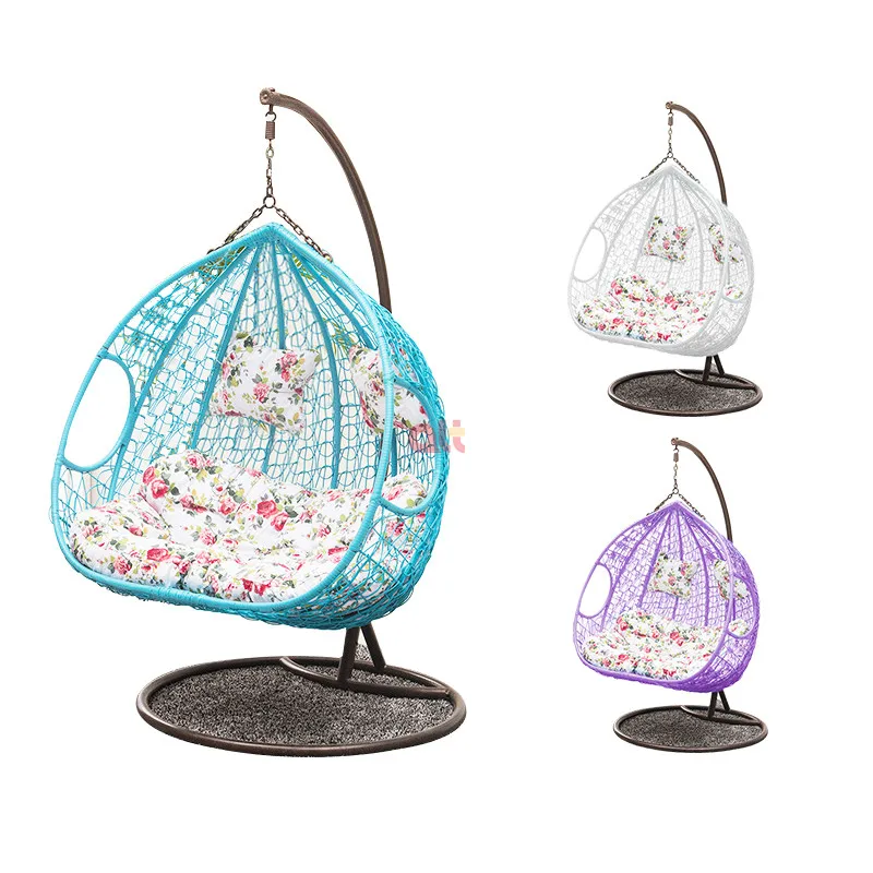 hanging basket chair cheap price blue egg chairs double rattan egg swing chair with stand