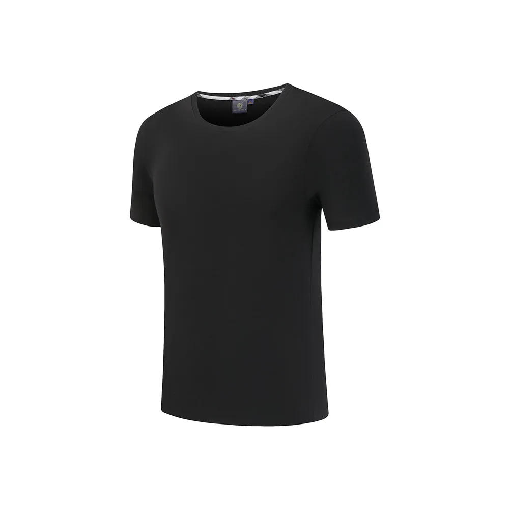 
Blank solid color short sleeves crew neck slim fit cotton unisex t shirt 