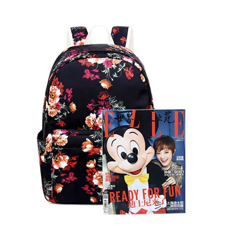 Girls style bag floral type beautiful backpack set 3 in 1