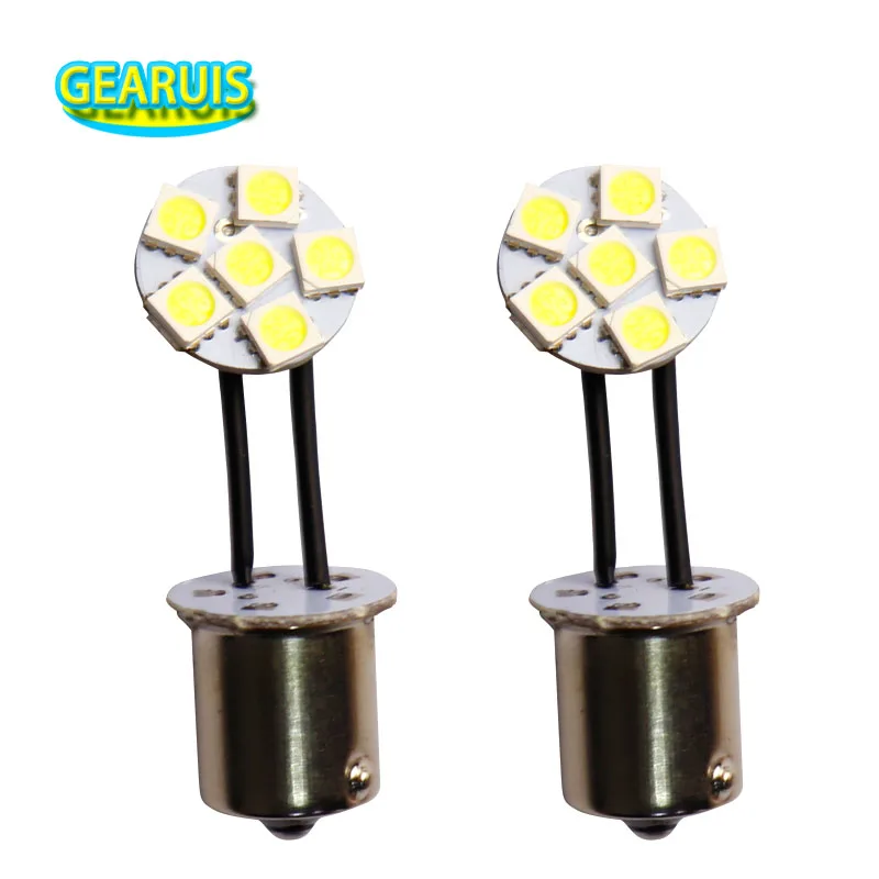 AC 6V 12V No Polar Flex Wire 1156 ba15s #89 Base P21W 6 smd 5050 Led 56MA 66MA Pinball Game Machine Led Lamps DC 12V 6.3V