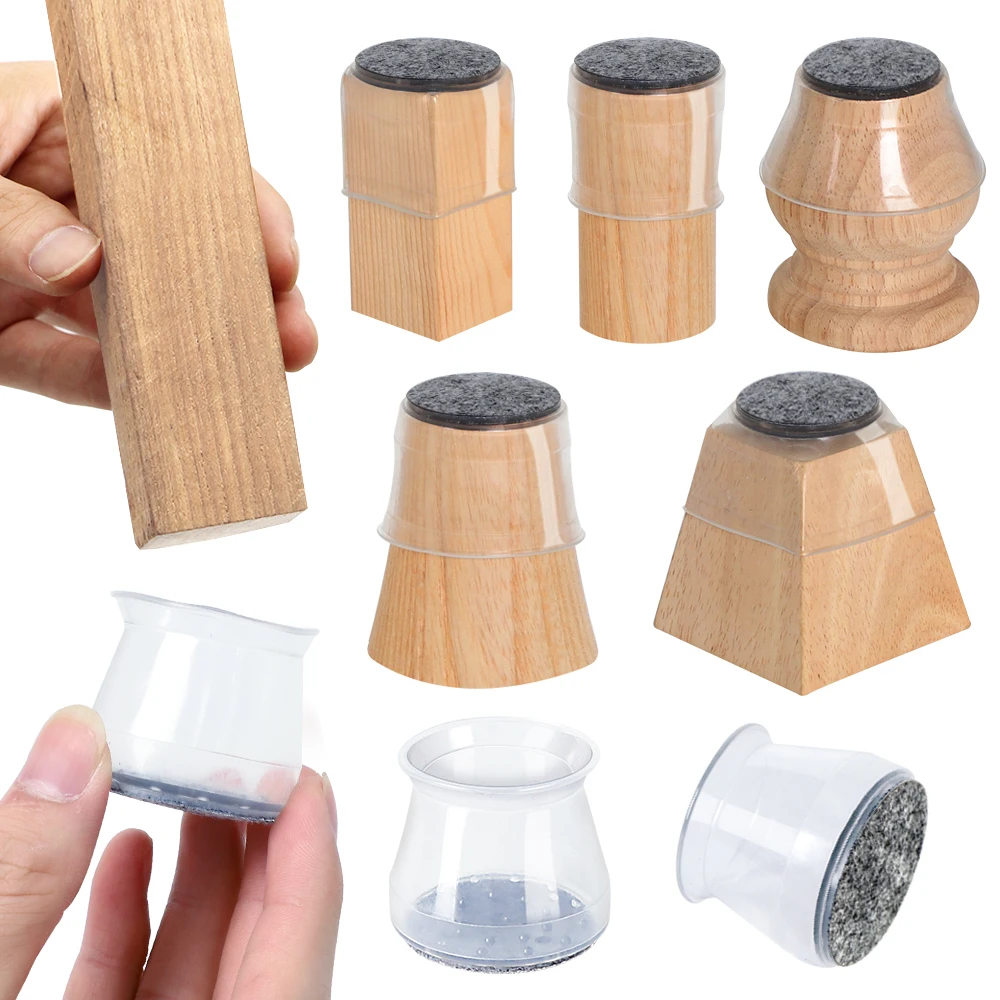 Amazon hot sell Silicone Furniture Feet Cover Felt Bottom Chair Leg Protectors For Wood Floor Upgraded
