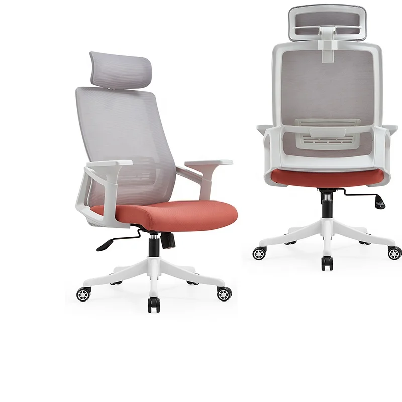 Gray Colour Fashion  Business Office Chair Headrest Adjustable Mesh General Manager Swivel Chair Not leather