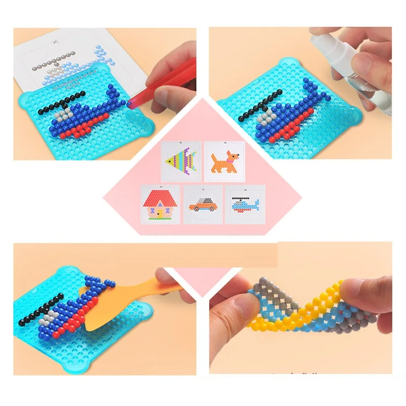 Colorful Magic Water Sticky Beads Water Fuse Beads Kits Wholesale Educational Art Crafts Toy For Kids