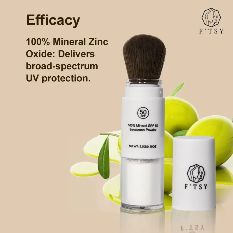 Private Label Zinc Oxide Spf 50 Mineral Sunscreen Powder Facial No Parabens Gluten Free