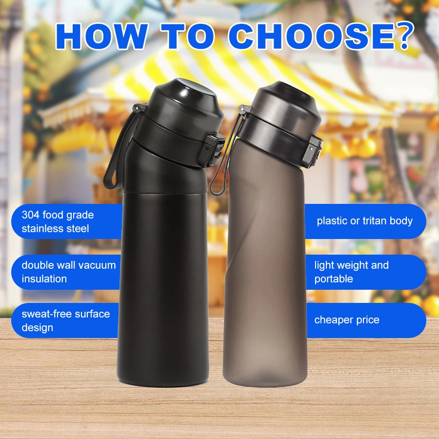 Young women are the most popular Water Cups Triton Tumbler custom Air Scent up water bottle with Pods flavour air bag up