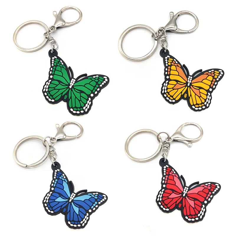 Factory sales Key chain bad bunny butterfly cartoon cute charms Soft PVC for gift chain