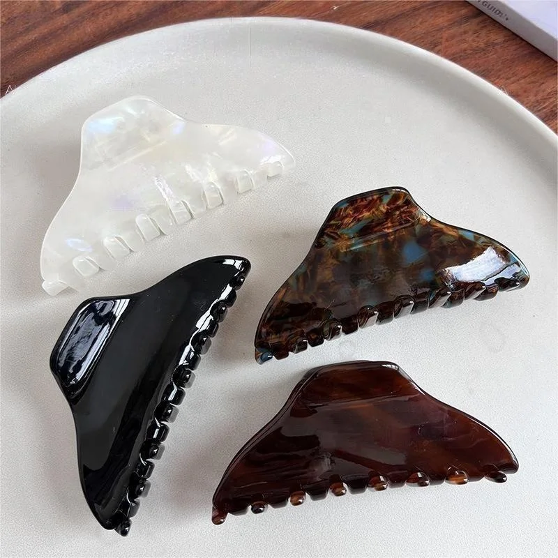 Original Ins Wind Acetate Flower-Shaped Hairpin Elegant Spring-Summer Back Head Bun Ladies Girls Shark Clip Hair Fashion Style