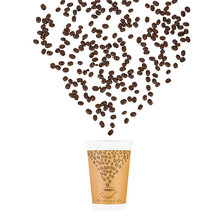 2021 New 12oz 24 oz Recyclebar Double-Walled Coffee Paper Cups With Lid Vasos Desechables Personalizados