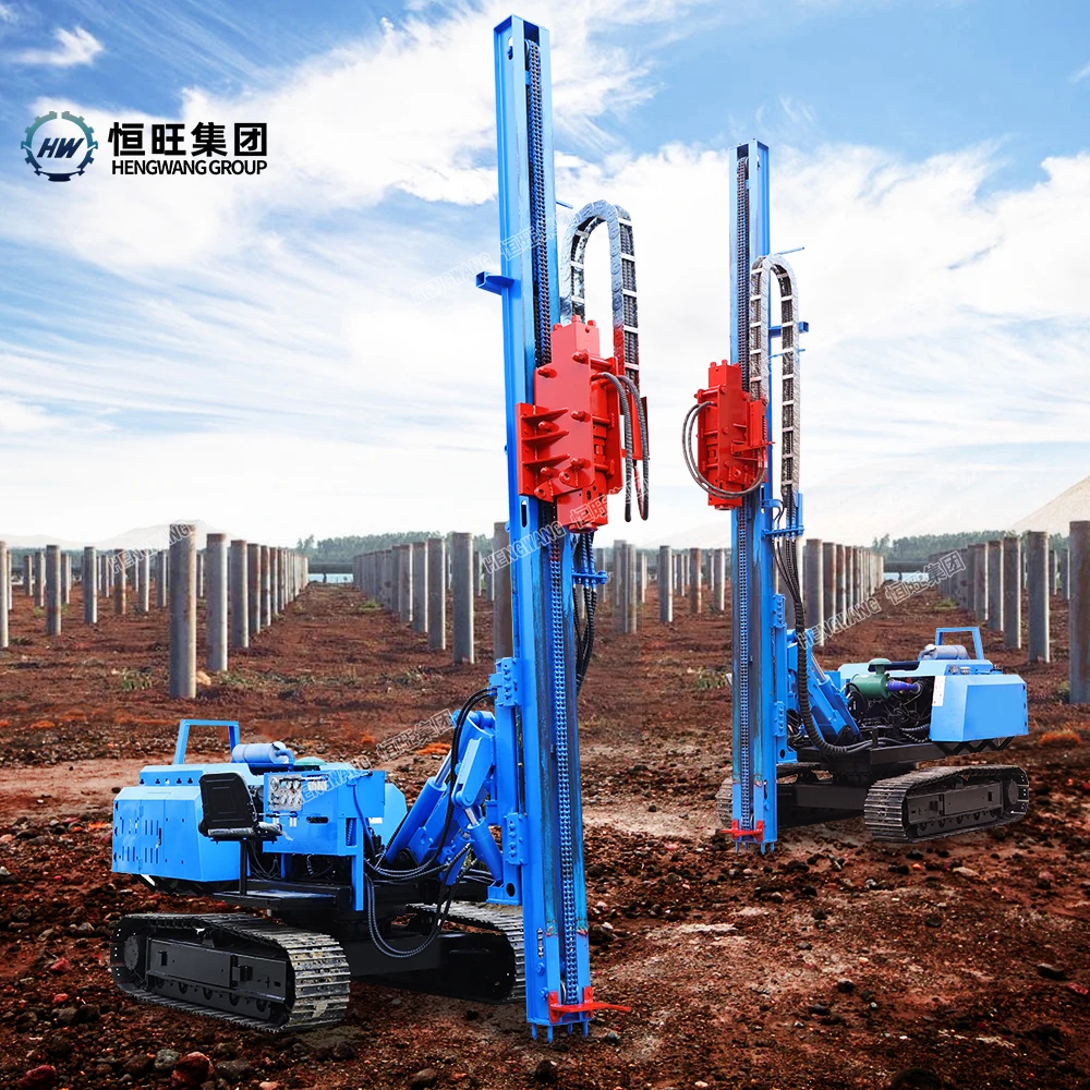 Mini Hydraulic Sheet Portable Static Pile Driver Hengwang Vibratory Hammer Solar Pile Driver machine