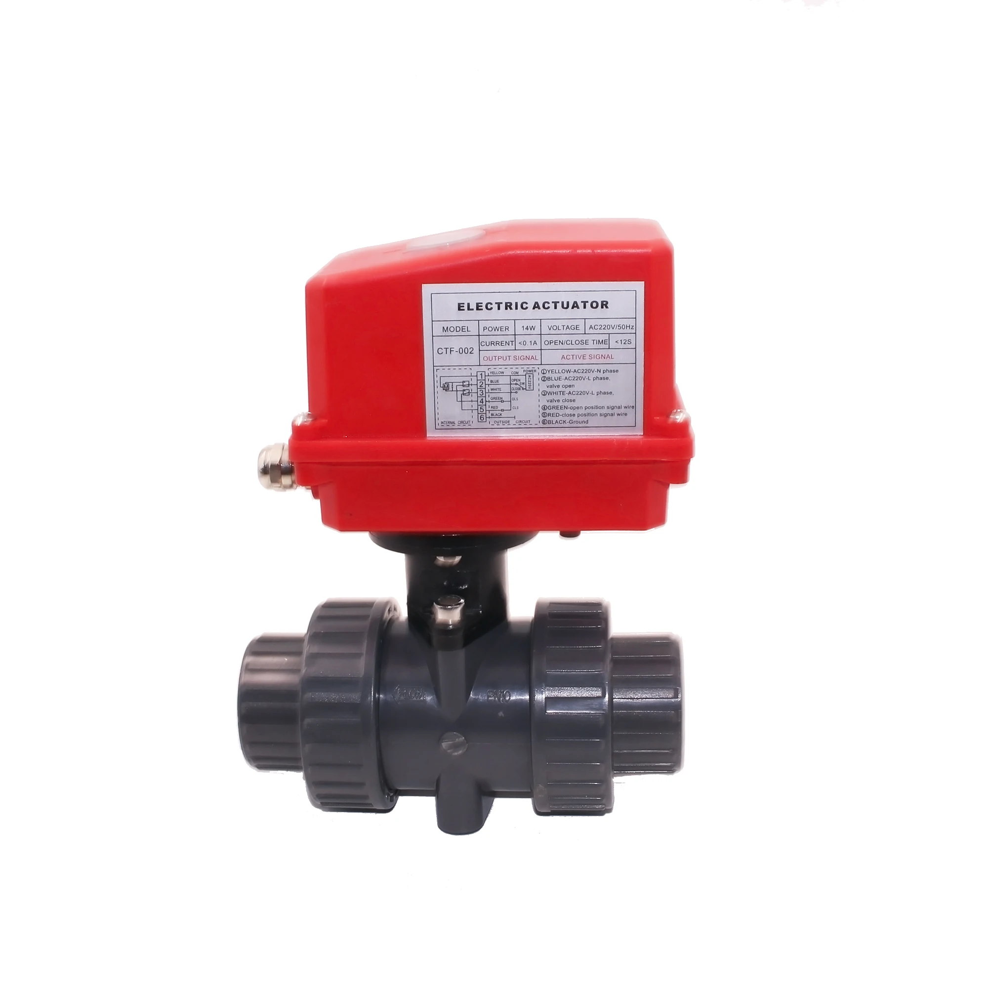 Serie CTF002 mini entree de machine a laver electrique manuel controle de debit variable 2 vanne a boisseau sphdrique cpvc a eau