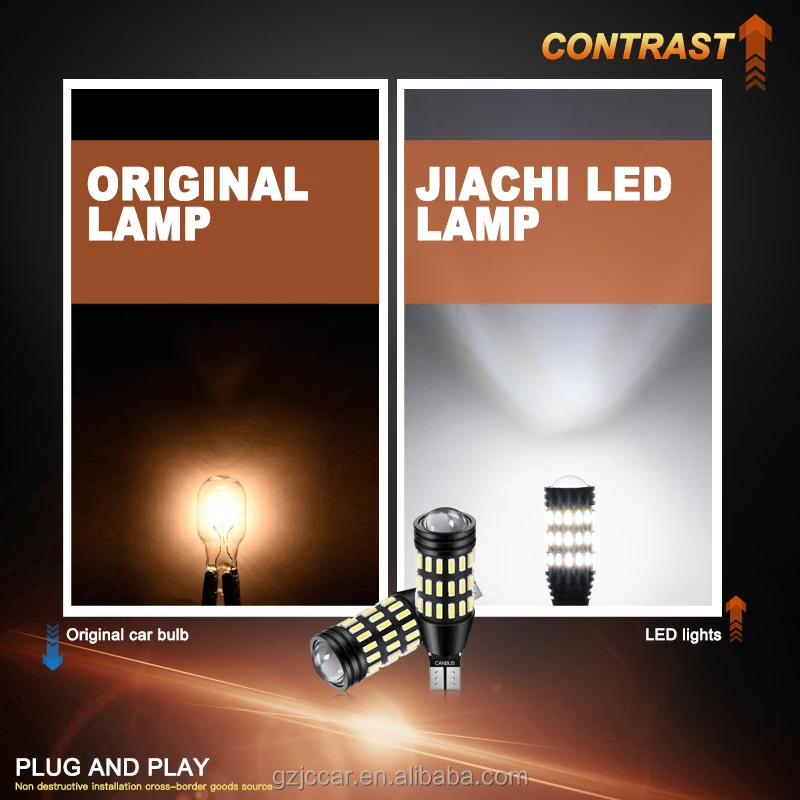 JiaChi Factory High Power Error Free Canbus T15 T16 Auto Car Led Bulb Light 12v 24v 3030 20smd For w16w 921 912 Stop Lamp Yellow