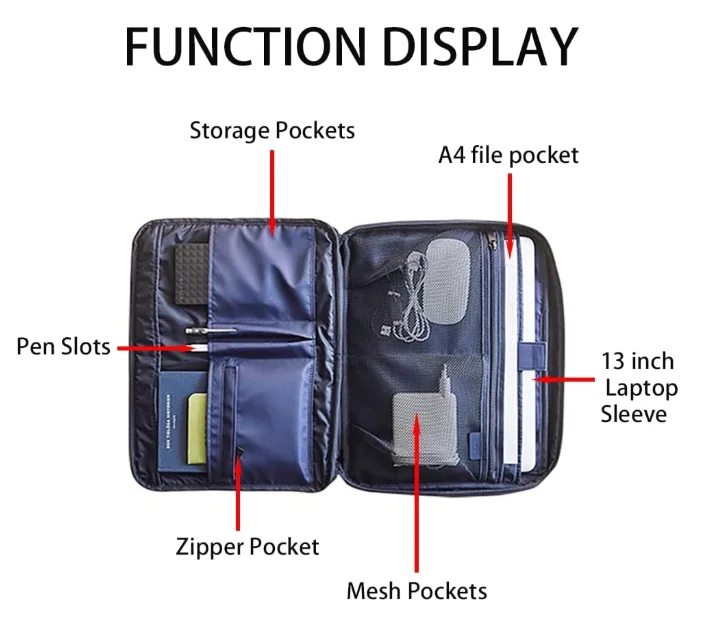 New Product Nylon Laptop Sleeve With Handle Notebook Computer Bag File Folder Bag A4
