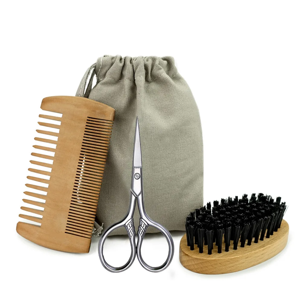 Beard Brush and Comb Set for Men