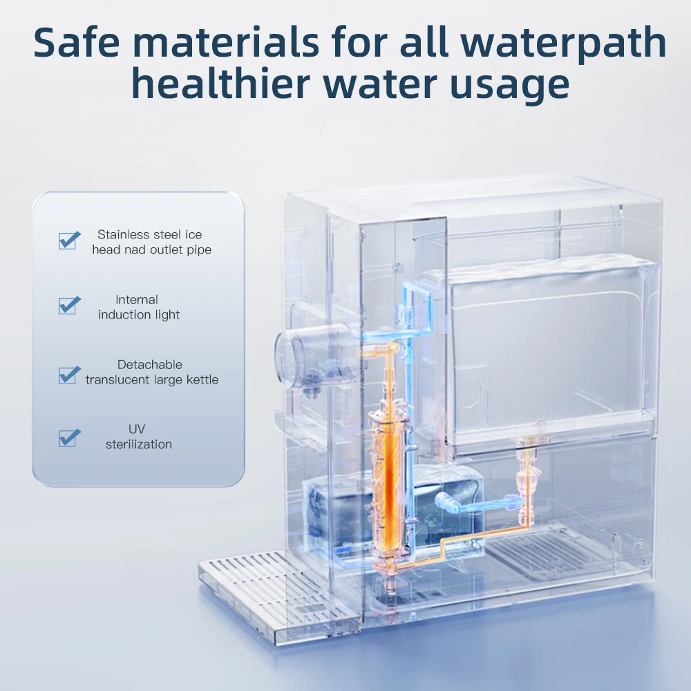 Household Desktop Compact Ice-making Water Drinking Dispenser Touch Screen with Instant Hot and Cold Water Temperature Setting