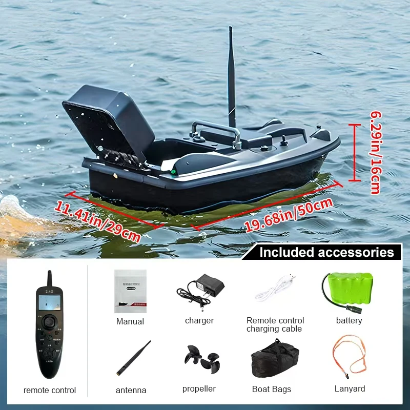 RC Bait Boat GPS Long Range 500m Water Resistant for Carp Fishing Large Bait Capacity Angler