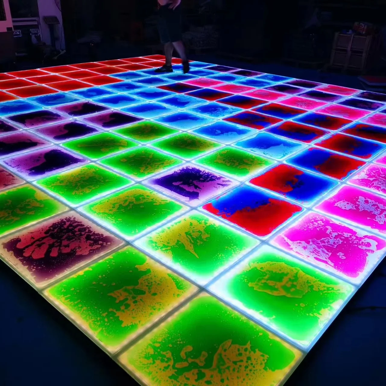 Moka Outdoor Flowing Liquid Interactive Led Dance Floor for Park