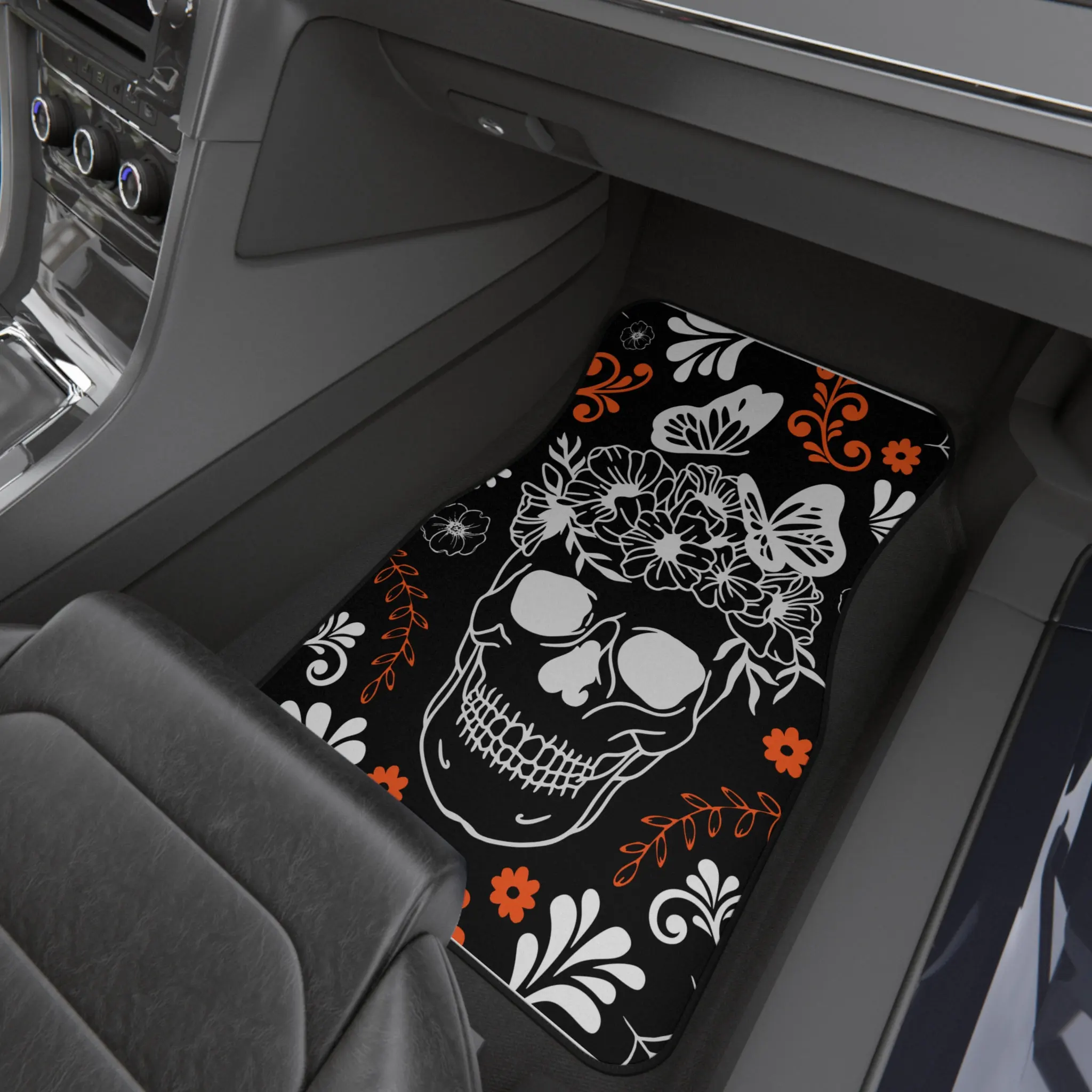 Custom printed character cartoon car floor mats luxury universal car mat set 4 pieces with air freshener