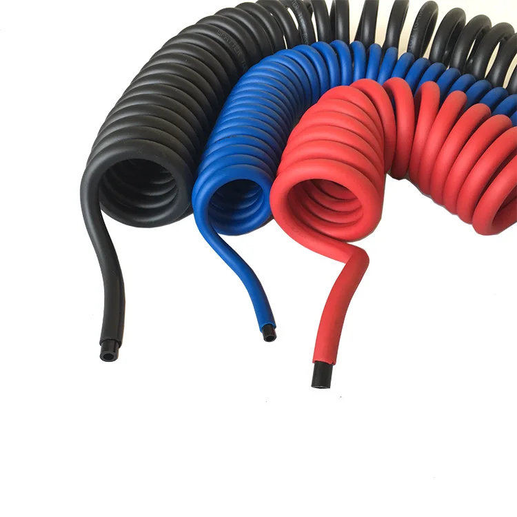 
6/8/10/12mm pu anti-spark hose Coil Tube with spring flexible pu Flame resistance spiral tube 