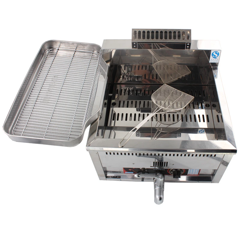 Hot sale thermostatic LPG deep fryer 17L single tank chips fries chicken frying machine with thermostat control gas fryer