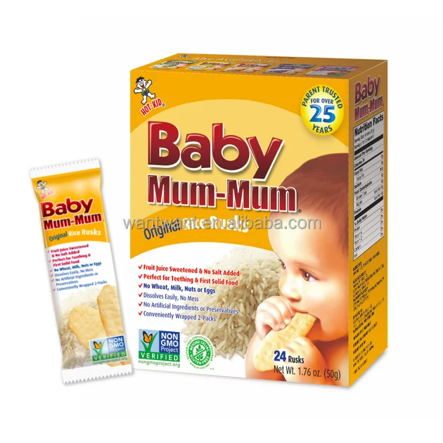 
Hot Kid OEM Baby Food Rice Crackers Baby Grain Snacks Healthy Biscuits Halal Gluten Free Original Flavor 