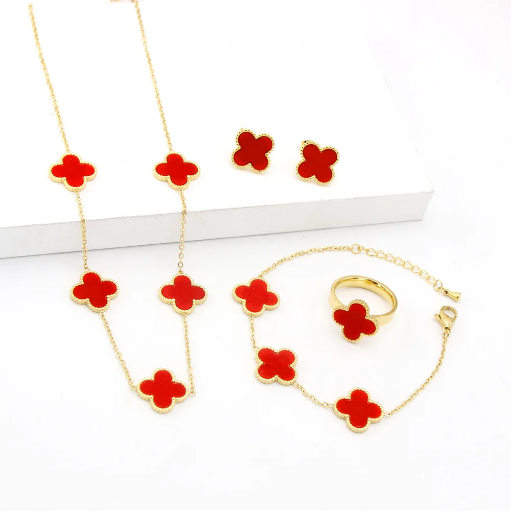 Jewelry Sets Bracelet Vana Fine Four Leaf Clover Jewelry 925 Sterling Silver Charm Bangle Silver 925 Bracelets S925 Clover