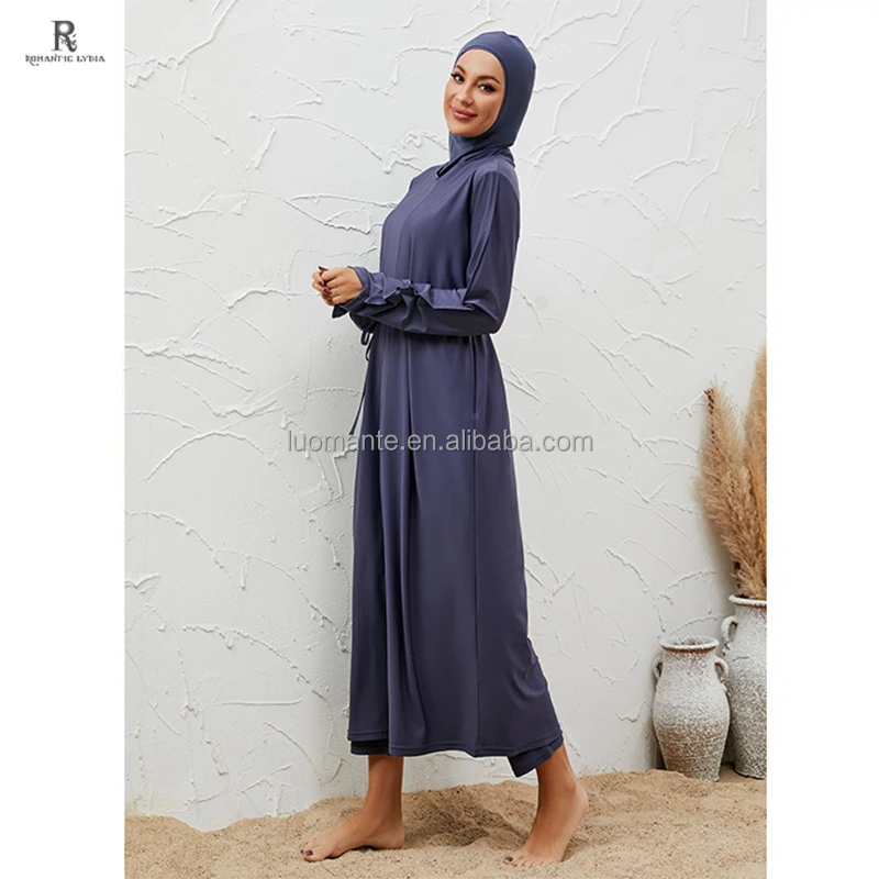 LUOMANTE Custom Dubai Muslim Women Full Cover 3 Pieces Burkini Modest Swimwear Islamic Swimsuit