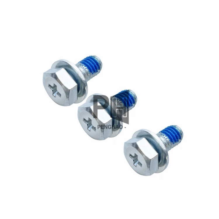 Adhesive Three-Combination Screws Anti-Loose Anti-Drop Anti-Slip Anti-Vibration Coated Nylon Patch Hex Socket Bolts