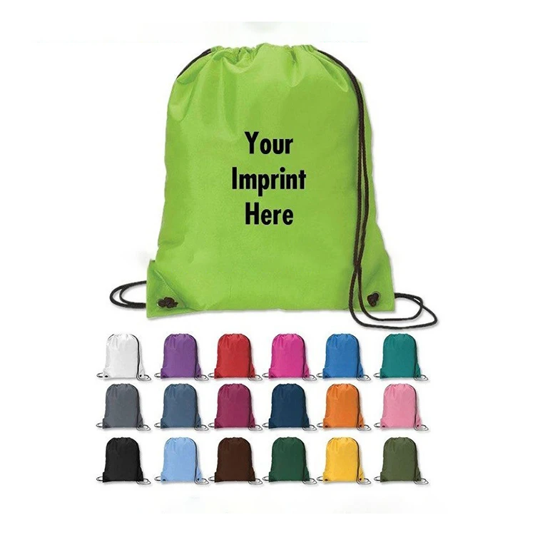 New Wholesale Promotional Custom Waterproof Gym Draw String Polyester Bags Sport Nylon Backpack Drawstring Bag