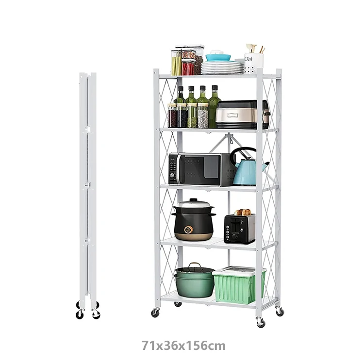 Kitchen shelving Floor-to-ceiling multifunctional microwave pot with multilayer oven vegetable fruit basket Storage rack