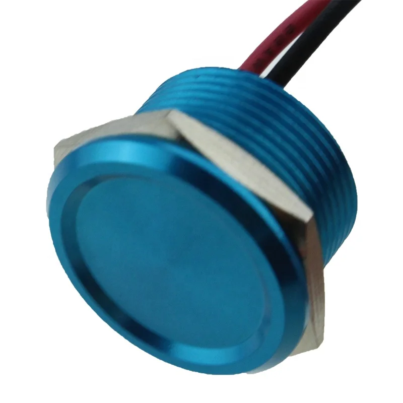 USYUMO YD19-10B 100mA 24VDC Blue aluminium 19mm mounting hole diameter piezo switch