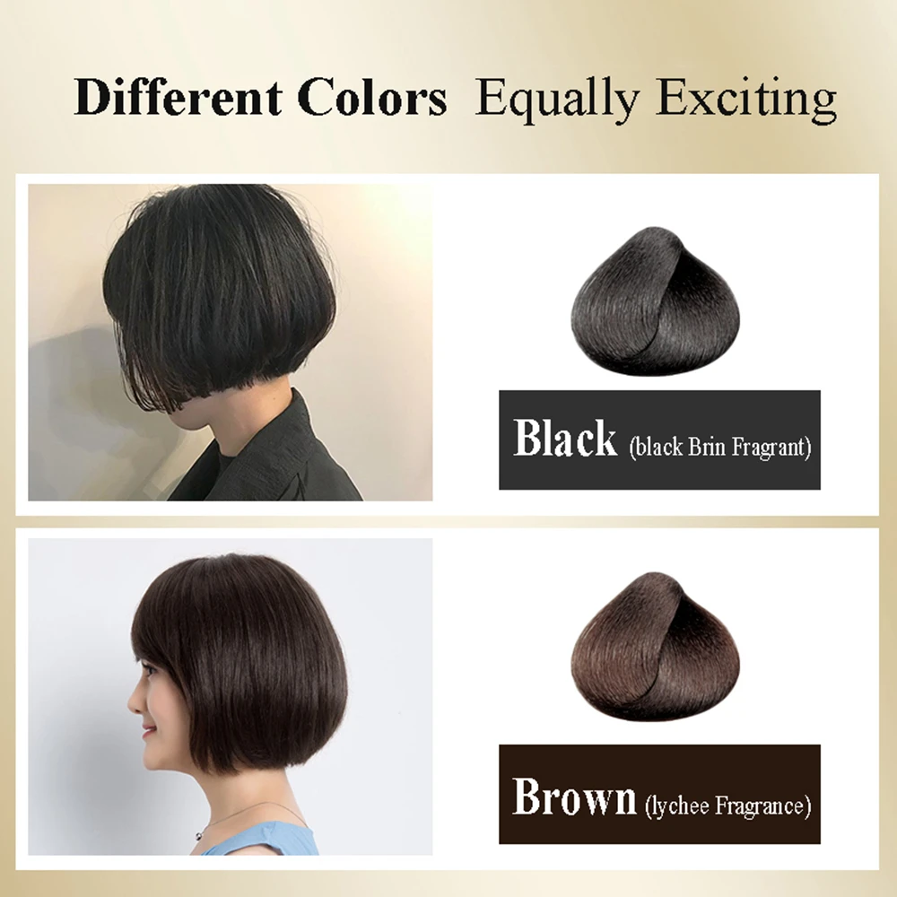 Hair Dye Shampoo Black Cruelty Free Organic Colorant Anti Grey Color Dark Black Shampoo Dye