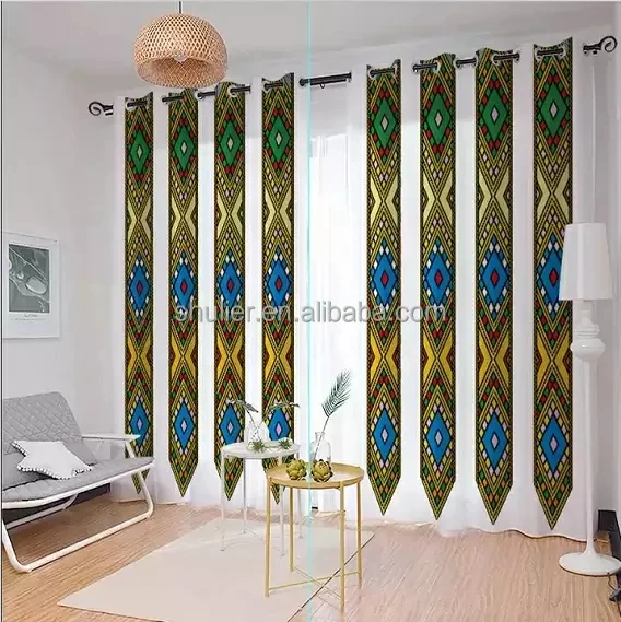 custom your any logo design Ethiopian traditional design saba and telet Curtain sashes runners