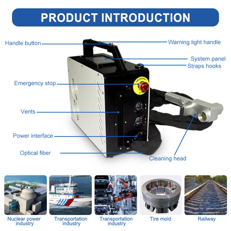 HandHeld Laser Rust Remover Industrial Laser cleaning machine Portable Laser Cleaner For Metal